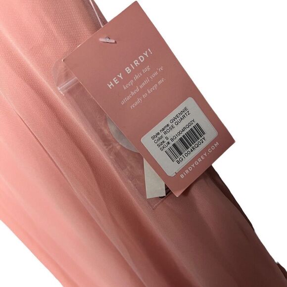 Birdy Grey Gwennie Small Chiffon Pink Rose Quartz Formal Bridesmaid Maxi Dress - Picture 4 of 14